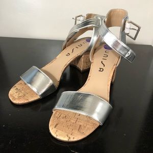 Unisa Silver Summer Wedges/Sandals Size 8.5 NWT